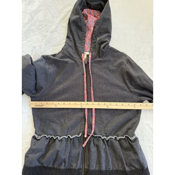 Matilda Jane Wise And Wonderful Hoodie Jacket Tiered Ruffled Dark Gray Size M - Picture 8 of 9